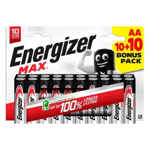 Щелочные батарейки Energizer Max AA LR6 набор 20 (10+10) — тип AA (LR6), одноразовые