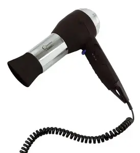 Hair dryer Bosch Aliseo Chromo 1200 W, Black/Chrome, 62°C, 76 dB, 0.5 m cord