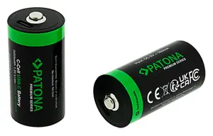 Rechargeable Lithium Battery PATONA LR14 — size LR14, dimensions 50.7×50.3×25 mm