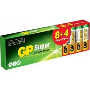 Батареи GP Super Alkaline AA LR6 1.5V — упаковка 12 шт.