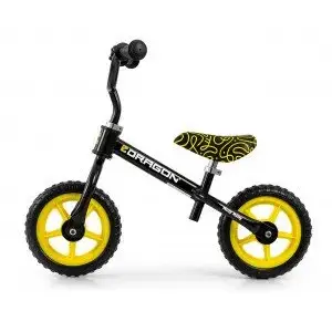 Skriešanas velosipēds milly mally Dragon Black — modelis 6343, bērnu balanss velosipēds