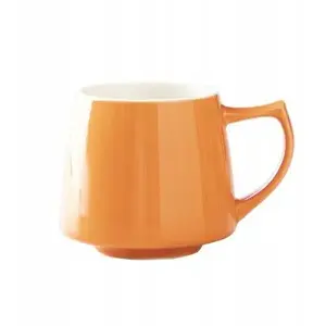 Ceramic cup Origami Aroma 200 ml – orange, porcelain tea/coffee mug