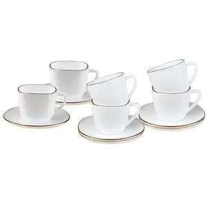 Coffee cup set KingHoff KH-1930 – 6 cups with saucers, porcelain tableware