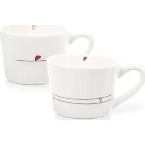 Ceramic mugs with handle ORION Ori_128863 white set of 2, 200 ml each
