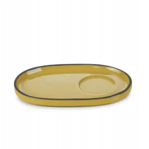 Oval platter Revol CARACTERE Spodek owalny Kurkuma — ceramic serving dish