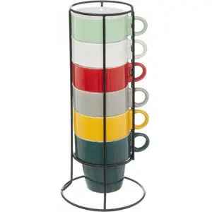 Set of 6 Colorama Cups 260 ml by Dekoracja domu – ceramic tea/coffee cups, 6-piece set, 260 ml each