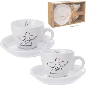 Porcelain espresso cup ORION Ori_128817, white, 90 ml, set of 2