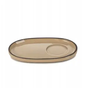 Revol oval serving dish CARACTERE — nutmeg knob design, porcelain