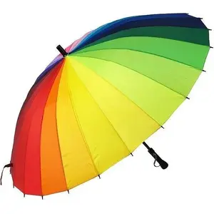 Adar manual rainbow parasol umbrella, compact foldable hand-open, multi-color canopy