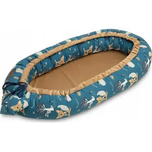 Baby nest Sensillo Kokon Velvet Misie Karmelowy 80x45 – Sensillo soft cot nest 80×45 cm
