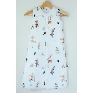 Конверт‑спальник pulP bamboo TOG 1,75 Jersey — утепленный, животные, до 12 мес.