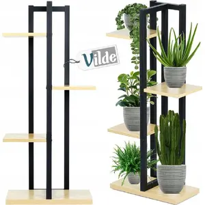 Metal plant stand Vilde 4-tier 93 cm — vertical flower pot shelf, indoor/outdoor