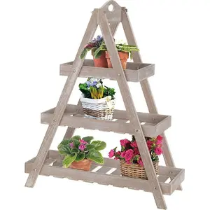 Wooden plant stand Vilde DRABINKA 3-tier ladder-style shelf for flowers herbs pots