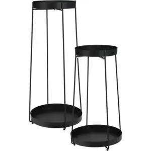 Decorative standing metal plant stand KOOPMAN set of 2, black