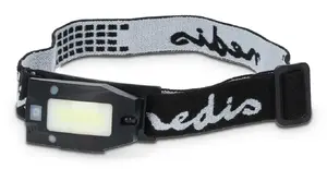 Headband flashlight Nedis LHLR05WBK — LED 5W, LiPo 850 mAh, USB rechargeable, IPX5, ABS housing, black