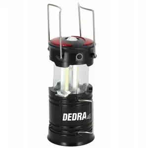 Kempinga lampa Dedra L0940 — 300 lm, akumulators 1200 mAh / barošanas 3×AA