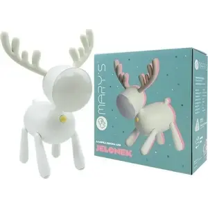 Night lamp Plexido LED 'Deer' white — children’s LED bedside lamp, decorative nightlight
