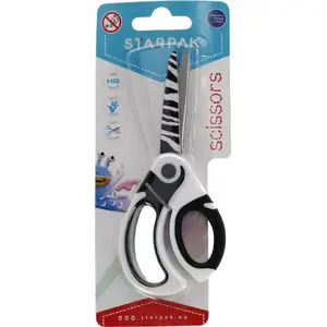 Cutting Scissors STARPAK NOZYCZKI MET 135 ZEBRA STK B/C 12/288, metal blades, 135 mm
