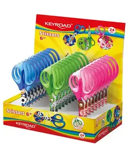 Scissors Keyroad CWR KR971676 Art & Craft straight-cut children’s scissors, single, pack of 24, multicolour