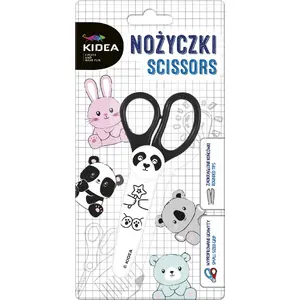 Школьные ножницы с чехлом Kidea Panda — Kidea 488921, безопасные закруглённые концы