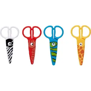 Children's Plastic Safety Scissors Strigo — Animal Design, Rounded Blades, Small Size