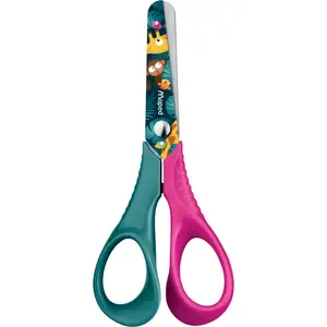 Children's Scissors Maped Jungle Fever set, straight cut, 12 cm blade, 140 mm length, assorted colours