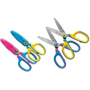 Scissors Tetis GN265-NR 135 mm with case — blue-pink, blister pack