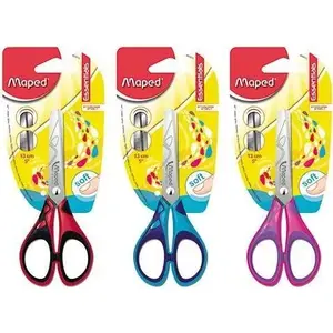 Scissors Maped Essentials Soft 13 cm — Maped 13 cm soft-grip school scissors