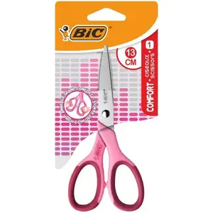 Ножницы BIC 9262781 прямой рез для детей, одиночные, лезвие 13 см, розовые