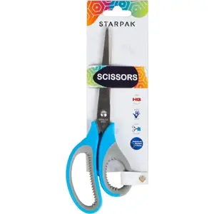 Scissors STARPAK metal blades with rubber grip 21 cm model NOZ MET 21