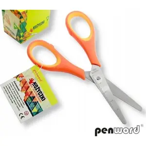 Left-handed school scissors TEKA 24 pcs, student scissors set, model 552708