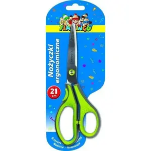 Scissors Titanum ergonomic 21 cm Soft Touch Flamingo — stainless steel blades, comfortable grip