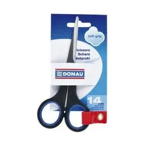 Office scissors Donau 14 cm soft-grip handles — stainless blades, precision cutting