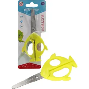 Scissors STARPAK 13.5 cm school and office use, stainless steel blades, plastic handles