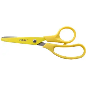 School scissors Milan model 197580, yellow, pack of 10