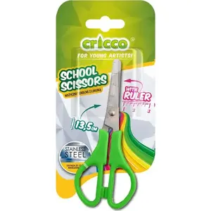 School scissors Cricco with ruler 13.5 cm, model 319494