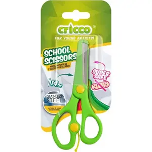School scissors Cricco model 319505 — 14 cm blade with covered tip, safety scissors