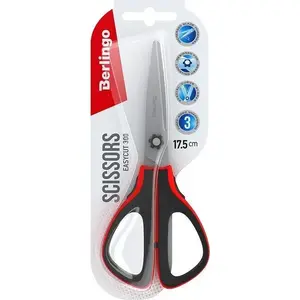 Scissors Berlingo Easycut 300 soft grip 17.5 cm red