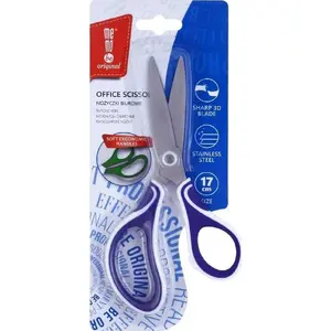 Office and school scissors MemoBe 17 cm, standard straight blades, manual cutting