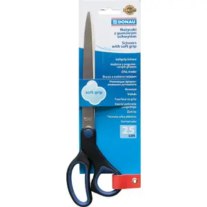 Office scissors Donau Soft Grip 25 cm, blue