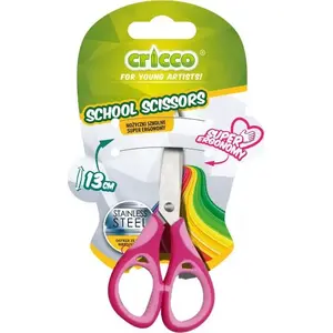 School scissors Cricco Super ergonomy 13 cm, 13cm cutting length, ergonomic handles