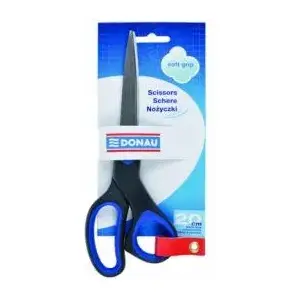 Office scissors Donau 20 cm, soft-grip handles, precision cutting for paper and light materials