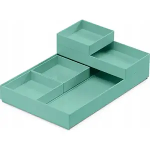 Storage container set Moxom Modular Tray 250×170×35 mm, 5 pcs, turquoise