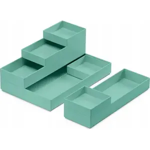 Uzglabāšanas trauku komplekts Moxom Modular Trays 250×170×65 mm, 7 gab., tirkīza