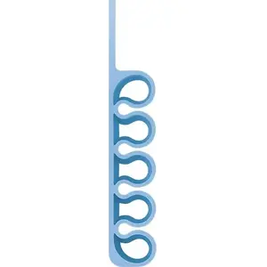 Desk silicone organizer Hurtel — blue, multi-compartment pen and accessory holder