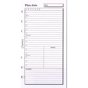 Organizer insert TEKA ST Plan dnia — replacement insert for daily planner, MPN 541776