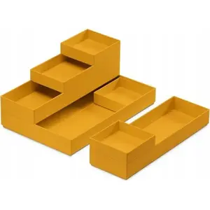 Uzglabāšanas trauku komplekts Moxom Modular Trays 250×170×65 mm, 7 gab., dzeltens