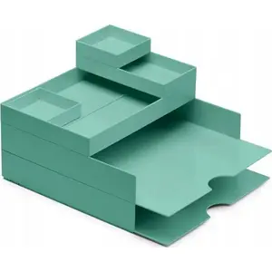 Galda uzglabāšanas konteineru komplekts Moxom Modular Desk Set — 320×260×60 mm, 6 gab., tirkīza