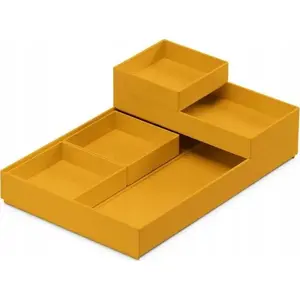 Moxom Modular Tray konteineru komplekts 250×170×35 mm, 5 gab., dzeltena
