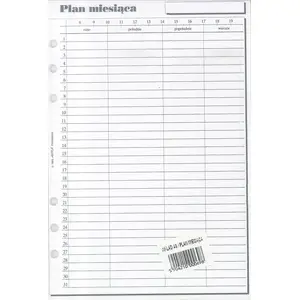 Organizer refill A5 monthly planner insert Antra model 270052 — A5 size, monthly layout